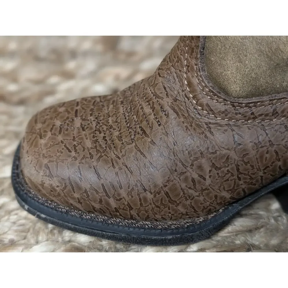 Ariat Kids Earth Rambler Brown Western Cowboy Boots Square Toe Toddler Size 5
